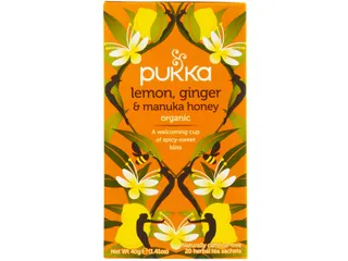 Thee Pukka lemon ginger & manuka honey 20 zakjes - 1