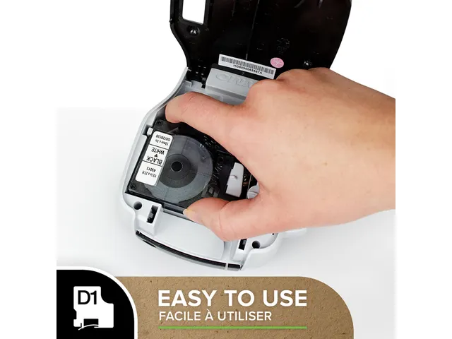 Labeltape Dymo 16954 D1 S718050 19mmx3.5m nylon zwart op wit