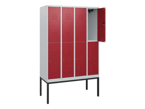 dubbeldekse locker,HxBxD 1950x1200x500mm,4x2vak.,vak B 300mm,cil.-slot