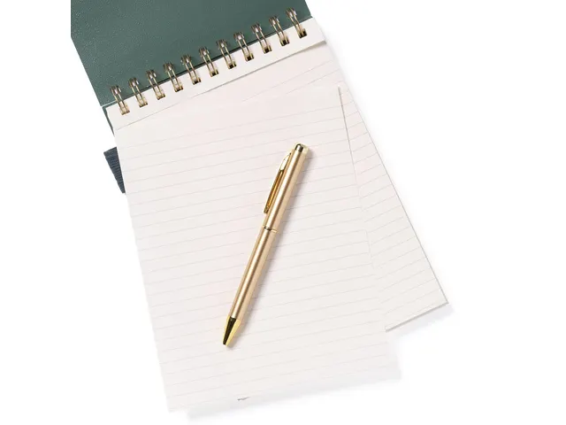 Bloc-notes spirale avec stylo Emerald ligné 15x22cm