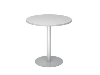 vergadertafel,HxØ 745x800mm,rond,schotelvoet zilverkleurig,ronde buis - 1