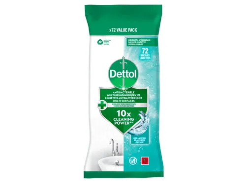 Dettol Reinigingsdoekjes Antibacterieel Oceaanfris pak van 72 doekjes