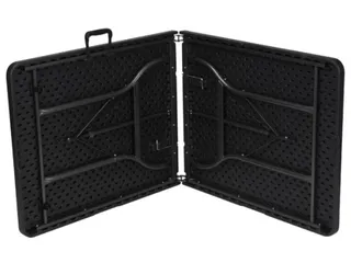Klaptafel weerbestendige vouwtafel Rotanlook Zwart 180x75x72cm - 7