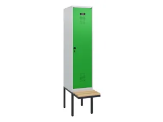 locker met bank,HxBxD 1950x400x815mm,1vak,vak B 400mm,draaigrendel - 2