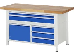 werkbank,HxBxD 840-1040x1500x700mm,beukblad,draagverm. 1250kg,4voeten