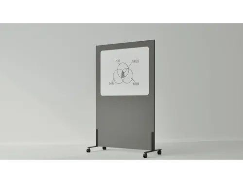 Silva verrijdbaar akoestisch whiteboard donkergrijs 200x120cm