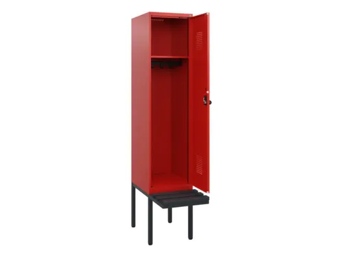 locker met bank,HxBxD 1950x400x815mm,1vak,vak B 400mm,draaigrendel