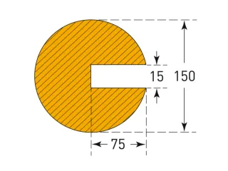profielbescherming,cirkel,LxØ 1000x150mm,EVAC-schuim,geel/zwart - 3