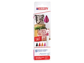 Viltstift edding 4600 textiel rond 1mm warm assorti - 2
