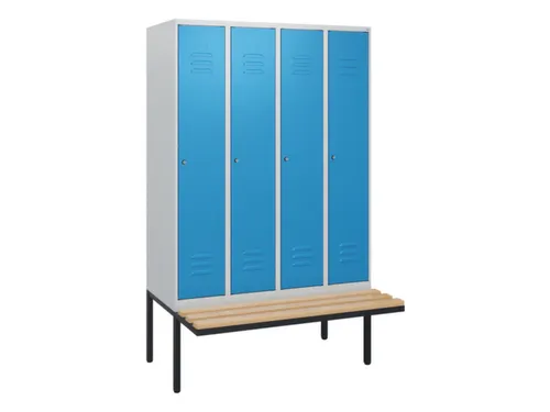locker met bank,HxBxD 1950x1200x815mm,4vak,vak B 300mm,cil.-slot