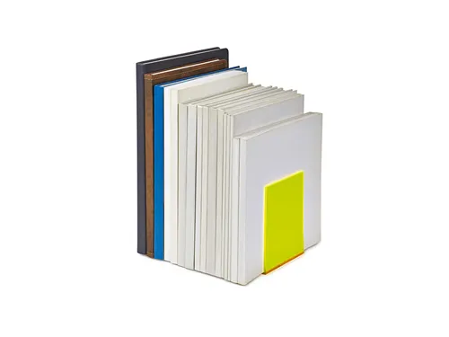 Boekensteun MAUL 10x10x13cm acryl set 2 neon geel transparant