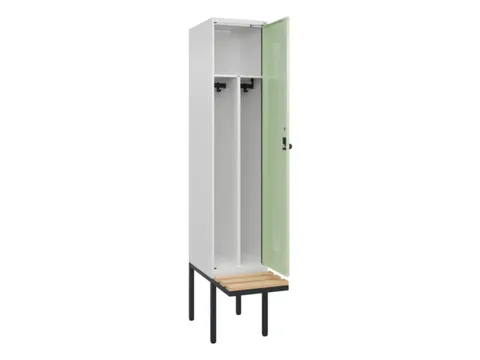 locker met bank,voor scheiding van kleding,HxBxD 2120x400x815mm,1vak