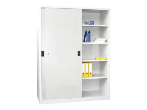 schuifdeurkast,HxBxD 1950x1500x600mm,RAL7035,front RAL7035