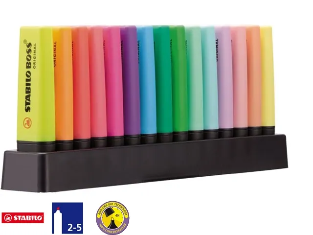 Markeerstift STABILO BOSS Original 70/15 assorti deskset à 15 stuks