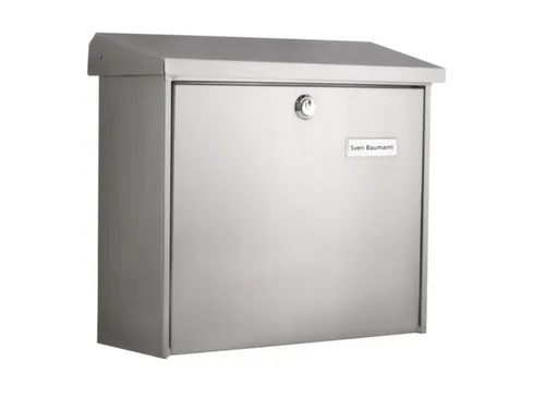 muurbrievenbus,staal,zilverkleurig,HxBxD 340x380x148mm,inworp boven