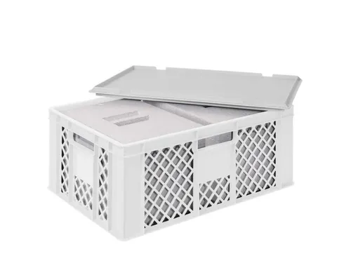 Euronorm-stapelbak,m. 2isoleerboxen,HxLxB 240x600x400mm,43/10,4l,HDPE