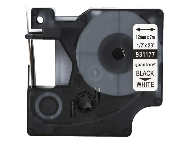Labeltape Quantore 45013 12mmx7m zwart op wit D1