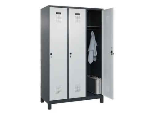 locker,HxBxD 1950x1200x500mm,3vak,vak B 400mm,draaigrendel,voeten