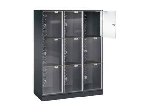 grootvolume-lockersysteem,HxBxD 1750x1220x500mm,3x3vakken,cil.-slot