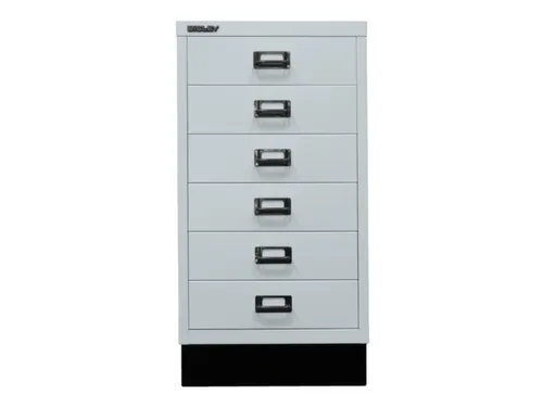 kantoor-ladekast HxBxD 670x349x432mm 6 laden romp lichtgrijs staal