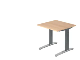 In hoogte verstelbaar bureau,HxBxD 680-850x800x800mm,blad eiken - 1