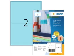 HERMA 4568 Gekleurde etiketten A4 199,6x143,5mm Blauw 200 stuks