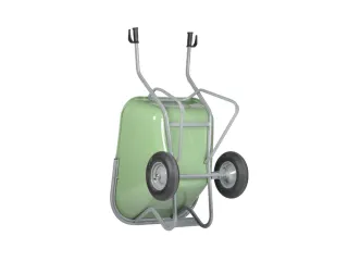 aluminium kruiwagen,230l,HxBxD 730x900x1600mm,HDPE-bak,groen,aluminium - 3