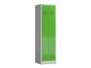 Lockerkast 1800x500x500mm 2 vakken, klinksluiting, RAL6018 - 1