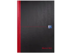 Notitieboek Oxford Black n' Red A4 96vel blanco zwart