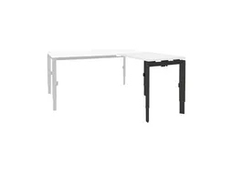 Bureau Linesto N3 aanbouwtafel 120x60cm krijtwit 25mm zwart
