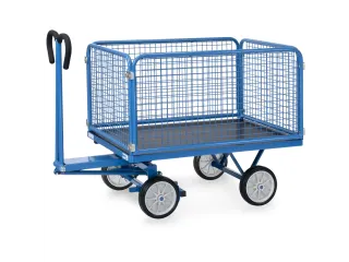 Handtrekwagens 6433v 700kg 1200x800mm Draadgaas Massief Rubber - 1