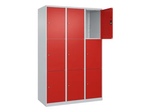 lockerkast,HxBxD 1850x1200x500mm,3x3vakken,vak B 400mm,cil.-slot
