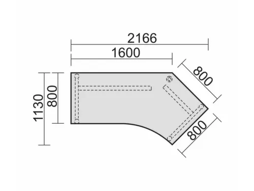 In hoogte verstelbaar hoekbureau 680-820x2166x1130mm grijs zilver