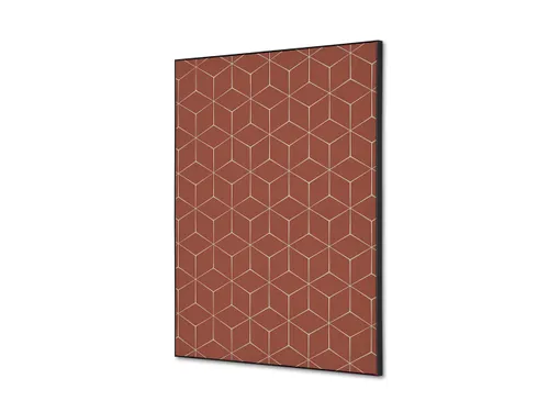 Wanddecoratie Textiel Set A2 Hexagon Roest bruin