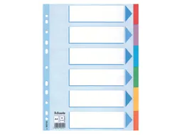 Tabbladen Esselte A4 11-Gaats Karton 6-Delig Kleur