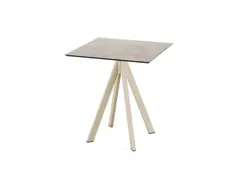bistrotafel,HxBxD 730x700x700mm,rechthoekig,4voeten zandkleuren