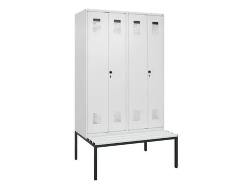 locker met bank,voor scheiding van kleding,HxBxD 2120x1200x815mm,4vak