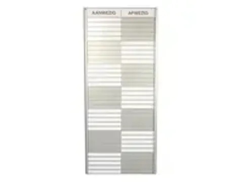 OUTLET Menoor In-Uit bord 35 namen Aluminium Aanwezig/Afwezig Wit
