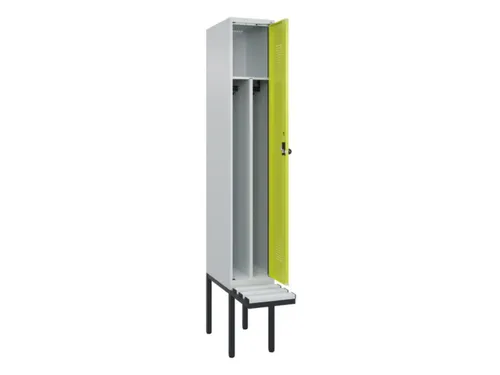 locker met bank,voor scheiding van kleding,HxBxD 2120x300x815mm,1vak
