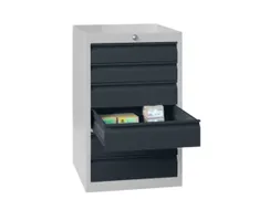 ladekast 800x715x600mm 6laden cilinderslot RAL7035 front RAL7016