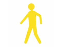 plaksymbool,voetganger,markering HxB 600x330mm,geel