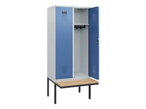 locker met bank,HxBxD 1950x800x815mm,2vak,vak B 400mm,cilinderslot