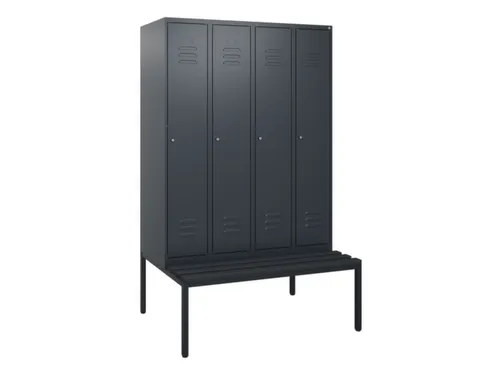 locker met bank,HxBxD 1950x1200x815mm,4vak,vak B 300mm,cil.-slot