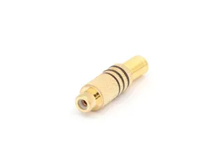 Vrouwelijke Rca Plug - Verguld - Zwart - 1