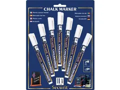 Securit Krijtmarker Small Wit, Blister Met 7 Stuks