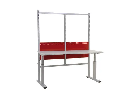 paktafel,HxBxD 720-1220x1650x800mm,blad RAL9006,T-voet van staal