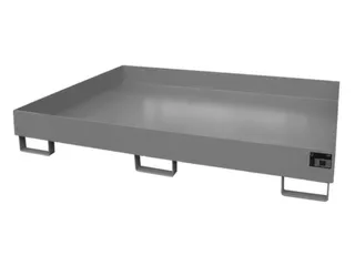 stellingopvangbak,opvangvol. 240l,HxBxD 250x1750x1300mm,staal,RAL7005 - 1