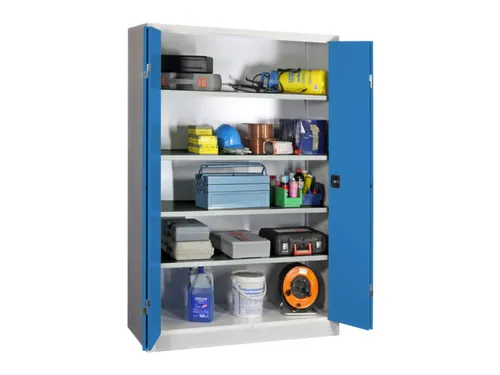 Ruime Vouwdeurkast 1950x1200x600mm 4legborden Ral7035 Front Ral5012