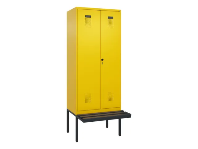 locker met bank,voor scheiding van kleding,HxBxD 2120x800x815mm,2vak