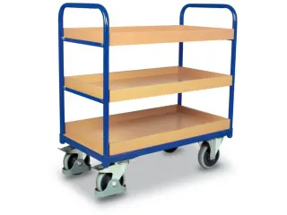 Etagewagen 250kg Lxb 850x500mm H 950mm 3 Etages Hout Ral5010 - 2